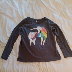 Tea Collection Dark Grey Long-Sleeve Tee with Rainbow Geometric Unicorn - 7